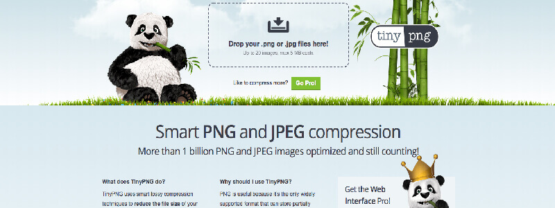 Tinypng an image compression platform that helps increase the loading speed of websites