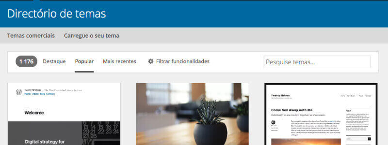 Diretório de temas para wordpress, que têm enorme peso na velocidade de carregamento do seu site.
